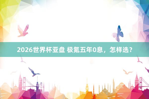 2026世界杯亚盘 极氪五年0息，怎样选？