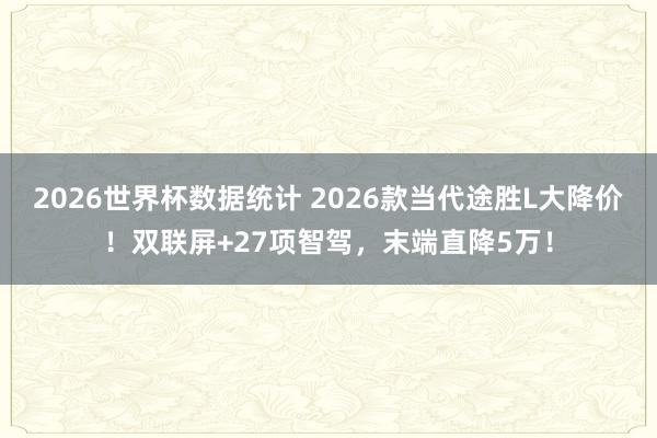 2026世界杯数据统计 2026款当代途胜L大降价！双联屏+27项智驾，末端直降5万！