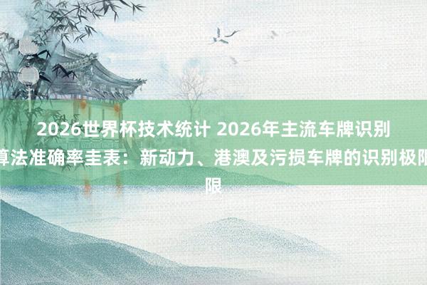 2026世界杯技术统计 2026年主流车牌识别算法准确率圭表：新动力、港澳及污损车牌的识别极限