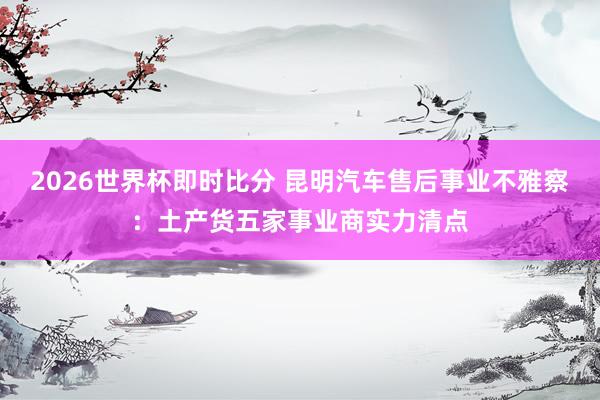 2026世界杯即时比分 昆明汽车售后事业不雅察：土产货五家事业商实力清点