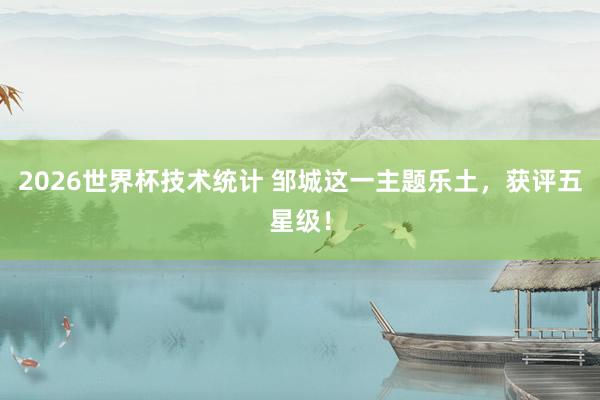 2026世界杯技术统计 邹城这一主题乐土，获评五星级！
