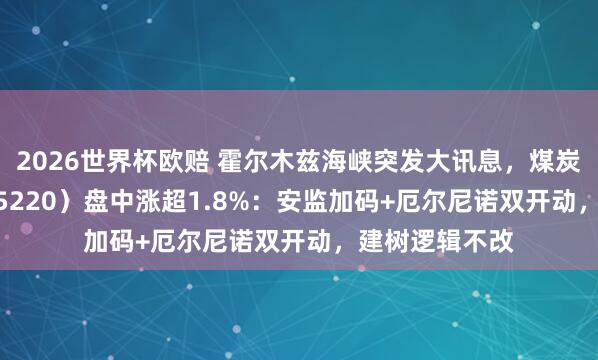 2026世界杯欧赔 霍尔木兹海峡突发大讯息，煤炭ETF国泰（515220）盘中涨超1.8%：安监加码+厄尔尼诺双开动，建树逻辑不改
