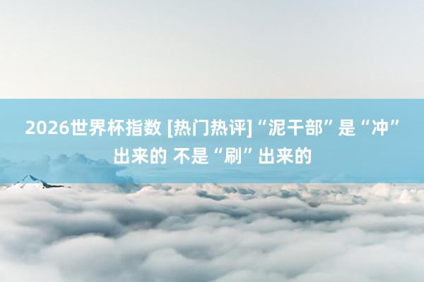2026世界杯指数 [热门热评]“泥干部”是“冲”出来的 不是“刷”出来的