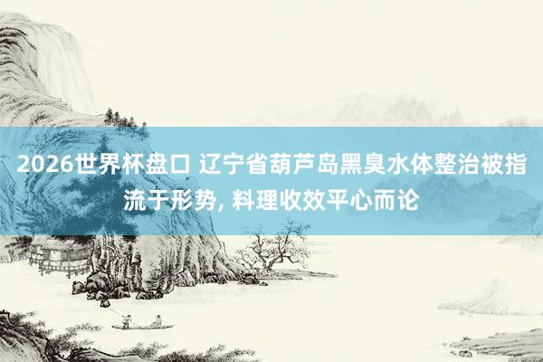 2026世界杯盘口 辽宁省葫芦岛黑臭水体整治被指流于形势， 料理收效平心而论