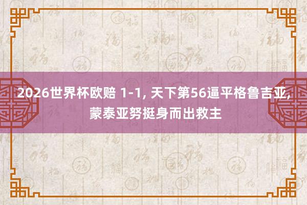 2026世界杯欧赔 1-1， 天下第56逼平格鲁吉亚， 蒙泰亚努挺身而出救主