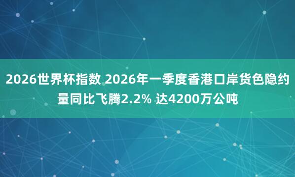 2026世界杯指数 2026年一季度香港口岸货色隐约量同比飞腾2.2% 达4200万公吨