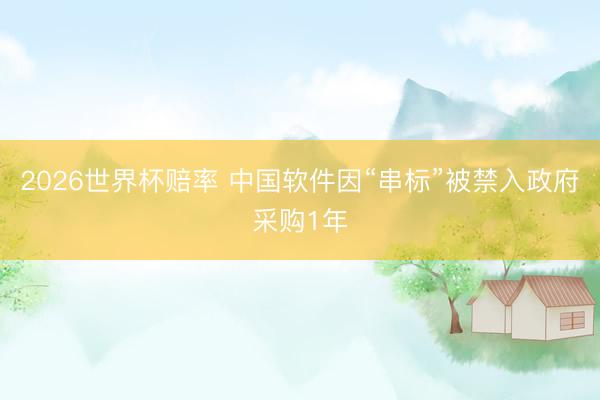 2026世界杯赔率 中国软件因“串标”被禁入政府采购1年