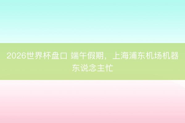 2026世界杯盘口 端午假期,上海浦东机场机器东说念主忙